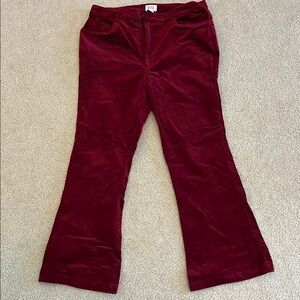 ModCloth Burgundy Velvet Flare Pants